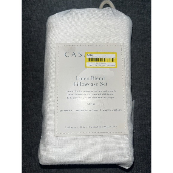 Casaluna Woven Lyocell & Linen Blend Pillowcase Set - Fresh White, King - Picture 1 of 2